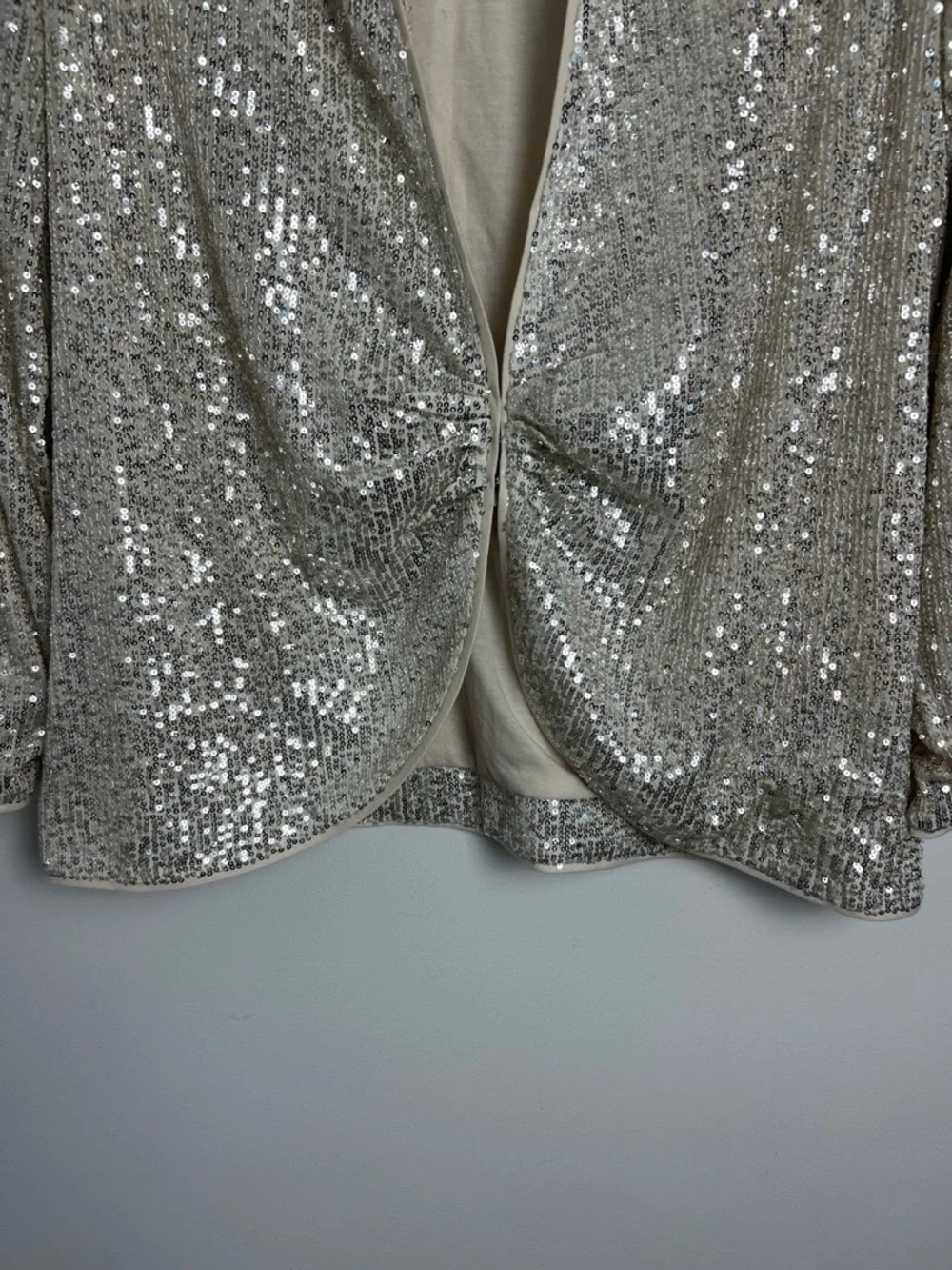 NEW Avec Les Filles X Stitch Fix Collaboration Silver Cream Sequin Formal Jacket
